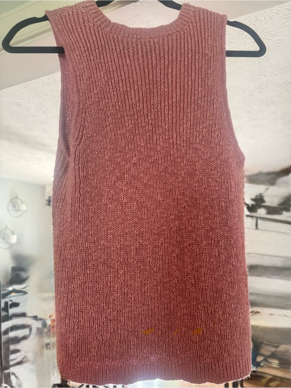 Women's Ribbed Knit Tank Top - Dusty Rose